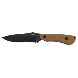 CRKT 2083 Ramadi  4.37 Fixed Plain Black Matte BakedOn Anti Rust SK5 Steel BladeCoyote Textured G10 Handle Includes Sheath