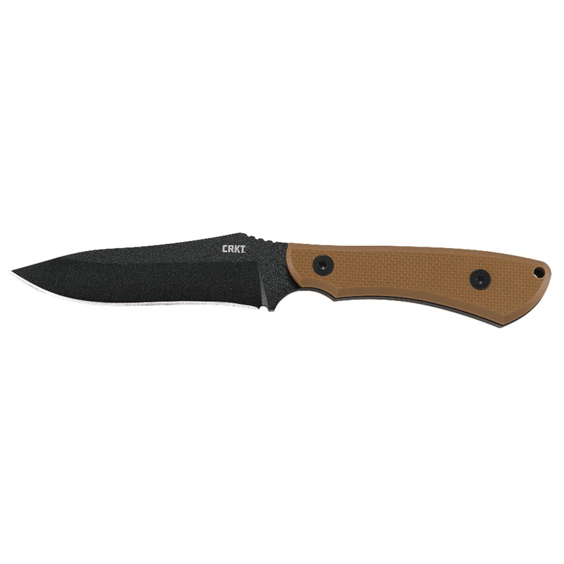 CRKT 2083 Ramadi  4.37 Fixed Plain Black Matte BakedOn Anti Rust SK5 Steel BladeCoyote Textured G10 Handle Includes Sheath