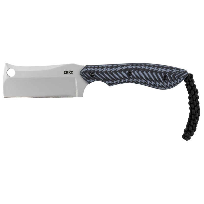 CRKT 2398 S.P.E.C.  2.44 Fixed Cleaver Plain Bead Blasted 8Cr13MoV SS BladeBlack Textured G10 Handle Includes Lanyard