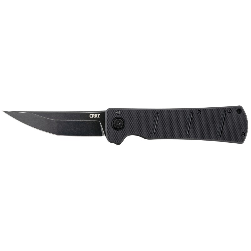 CRKT 2908 Inazuma No Ken  3.68 Folding Plain Stonewashed D2 Steel Blade Black G10 Handle Includes Pocket Clip