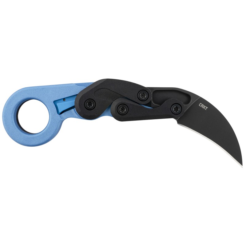 CRKT 4041B Provoke  2.47 Folding Hawkbill Plain Black Stonewashed 4116 Stainless Steel BladeBlue Metallic Grivory Handle