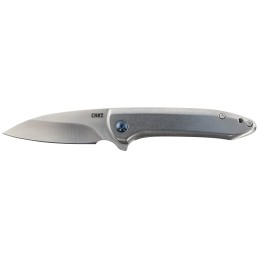 CRKT 5385 Delineation  2.94 Folding Wharncliffe Plain Satin 8Cr13MoV SS Blade Satin Stainless Steel Handle Includes Pocket Clip