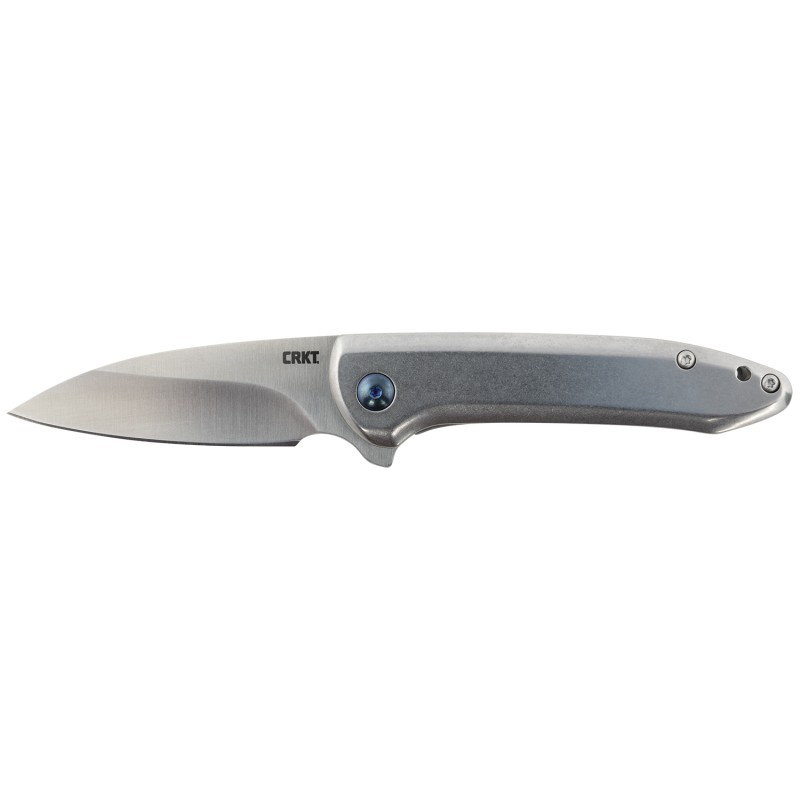 CRKT 5385 Delineation  2.94 Folding Wharncliffe Plain Satin 8Cr13MoV SS Blade Satin Stainless Steel Handle Includes Pocket Clip