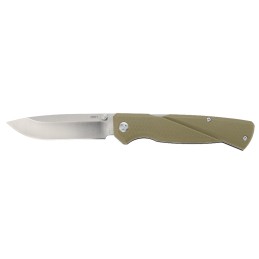 CRKT 6434 Kova  3.50 Folding Drop Point Plain Satin 8Cr13MoV SS BladeOD Green GRN Handle Includes Pocket Clip