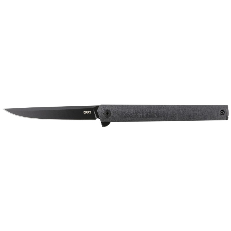 CRKT 7097K CEO Blackout 3.35 Folding Plain Black EDP AUS8A SS BladeBlack GRN Handle Includes Pocket Clip