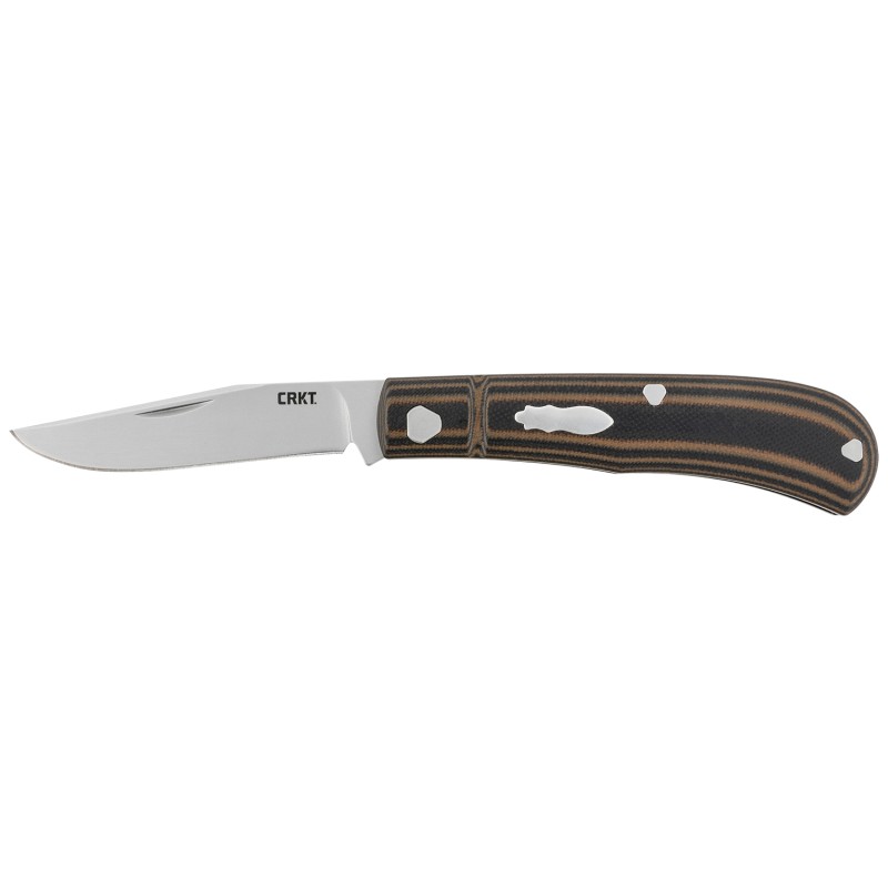 CRKT 7100 Venandi  3.14 Folding Clip Point Plain Bead Blasted 8Cr13MoV SS BladeBlackBrown G10 Handle