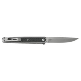 CRKT 7123 Seis  3.32 Folding Plain Bead Blasted 4116 Stainless Steel BladeBlack GRN Handle Includes Pocket Clip