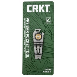 CRKT 9913 Pry Cutter Keychain Tool Silver Stainless Steel 2.61 Long Features Bottle OpenerCord CutterHex Wrench  Bit