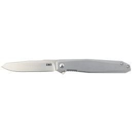 CRKT K230XXP Facet  3.37 Folding Sheepsfoot Plain Satin D2 Steel Blade Stainless Steel Handle Includes Pocket Clip