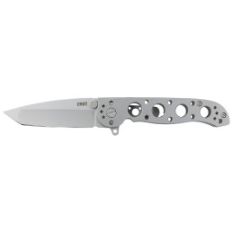 CRKT M1602SS M16 02SS 3.06 Folding Tanto Plain Satin 12C27 Sandvik Blade Bead Blasted Stainless Steel Handle Includes Pocket Cli