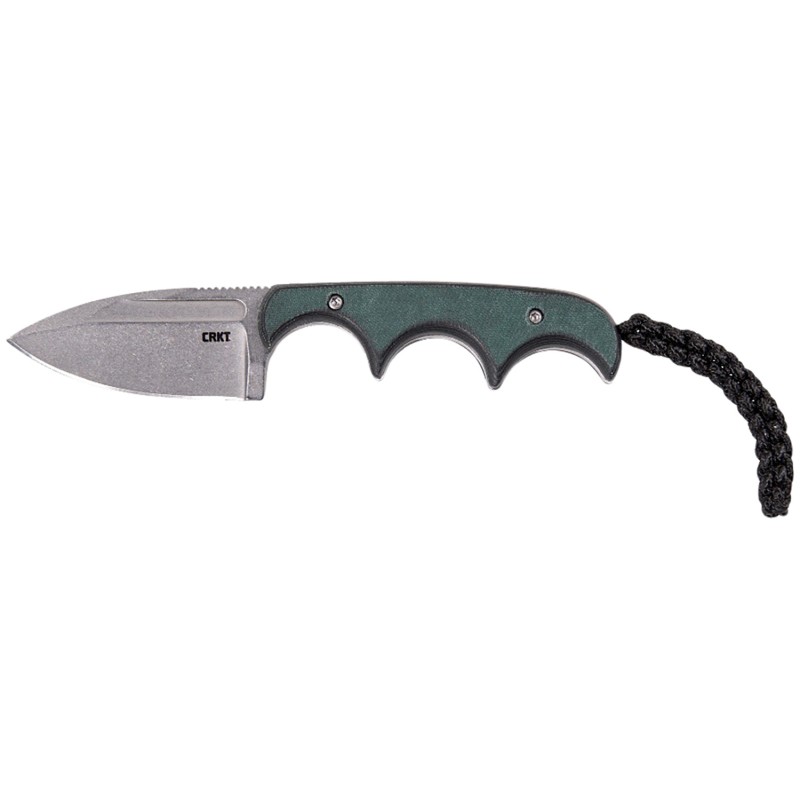 CRKT 2396 Minimalist  2.15 Fixed Spear Point Plain Stonewashed 8Cr13MoV SS BladeGreen Polished Resin Infused Fiber Handle