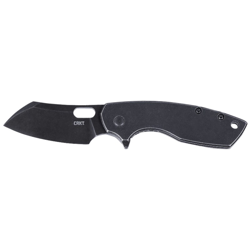 CRKT 5315KS Pilar  Large 2.67 Folding Plain Black Stonewashed 8Cr13MoV SS BladeBlack Stainless Steel Handle Includes Pocket Clip