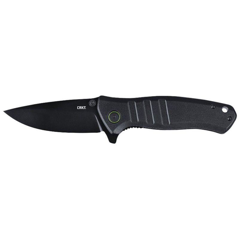 CRKT 6295 Dextro  3.18 Folding Drop Point Plain Black TiNi D2 Steel BladeBlack Aluminum Handle Includes Pocket Clip