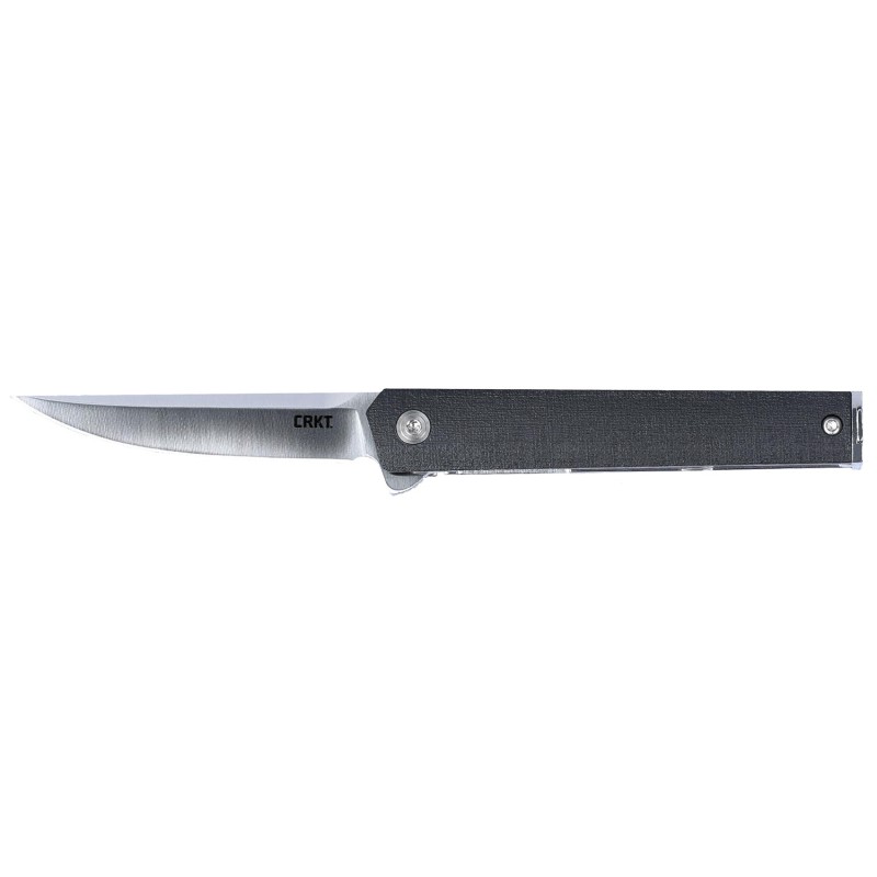 CRKT 7095KX CEO  Compact 2.61 Folding Plain Satin 4116 SS BladeBlack GRN Handle Includes Pocket Clip