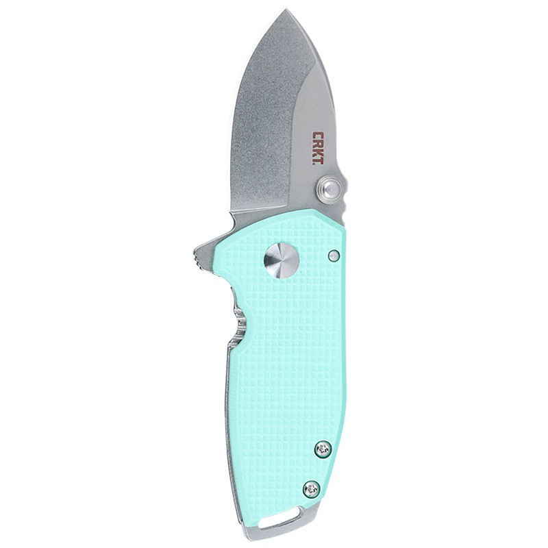 CRKT 2485B SQUID  Compact 1.75 Folding Drop Point Plain Stonewashed D2 Steel Blade Blue G10SS Handle