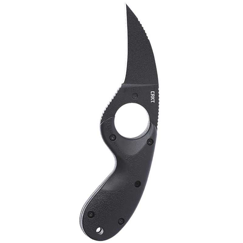 CRKT 2516K Bear Claw  2.39 Fixed Hawkbill Plain Black Powder Coated AUS8A SS Blade Black Textured GRN Handle