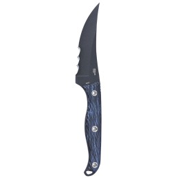 CRKT 2709B Clever Girl  4.60 Fixed Veff Serrated Black Powder Coated SK5 Steel Blade Blue Marbled G10 Handle