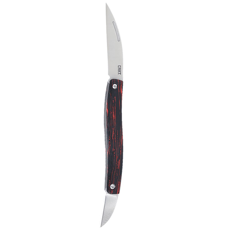 CRKT 4810 Forebear  1.062.29 Folding Wharncliffe Satin 12C27 Sandvik Blade BlackRed G10 Handle