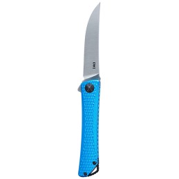 CRKT 7540 Kalbi  EDC 3.28 Folding Upswept Plain Satin 440 Acuto SS Blade Blue Crosshatch Textured Aluminum Handle