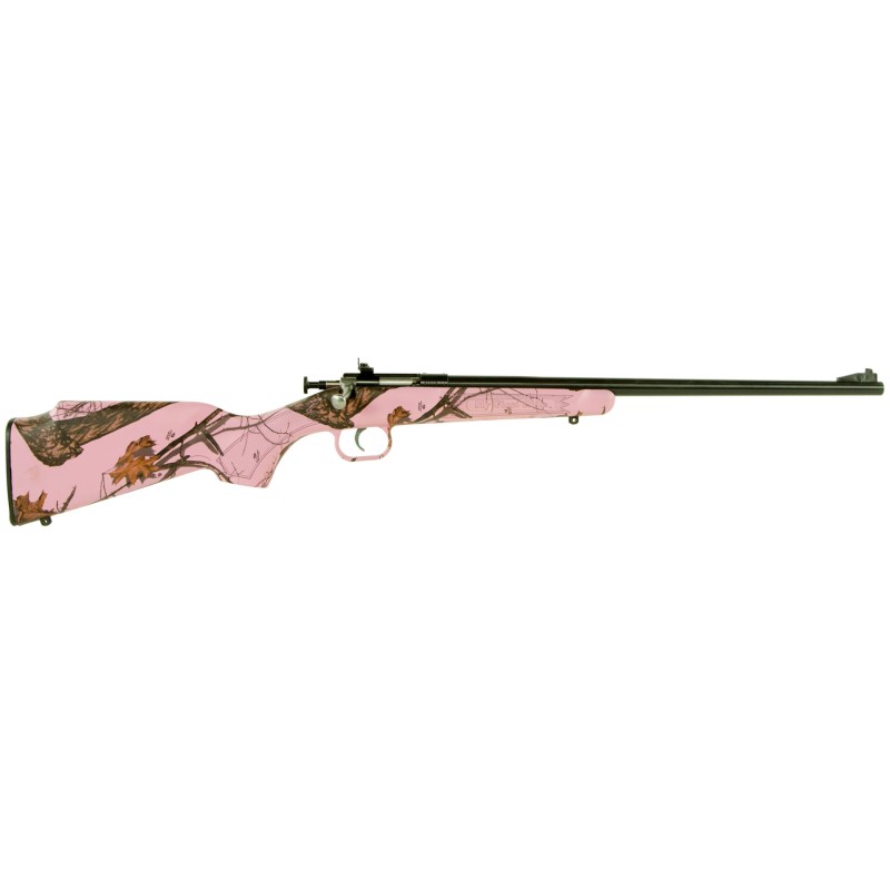 Crickett KSA2161 Youth  22 LR 1rd 16.12 Blued Barrel  Receiver Fixed FrontAdjustable Rear Peep Sights Mossy Oak Pink Blaze Synth