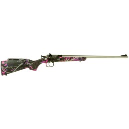 Crickett KSA2167 Youth  22 LR 1rd 16.12 Stainless Steel Barrel Fixed FrontAdjustable Rear Peep Sights Hydro Dipped Muddy Girl Sy