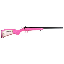 Crickett KSA2220 Youth  22 LR 1rd 16.12 Blued Barrel  Receiver Fixed FrontAdjustable Rear Peep Sights Pink Synthetic Stock w11.5