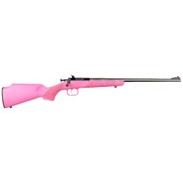 Crickett KSA2221 Youth  22 LR 1rd 16.12 Stainless Steel Barrel Fixed FrontAdjustable Rear Peep Sights Pink Synthetic Stock w11.5