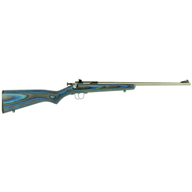 Crickett KSA2223 Youth  22 LR 1rd 16.12 Stainless Steel Barrel Fixed FrontAdjustable Rear Peep Sights Blue Laminate Stock w11.5 