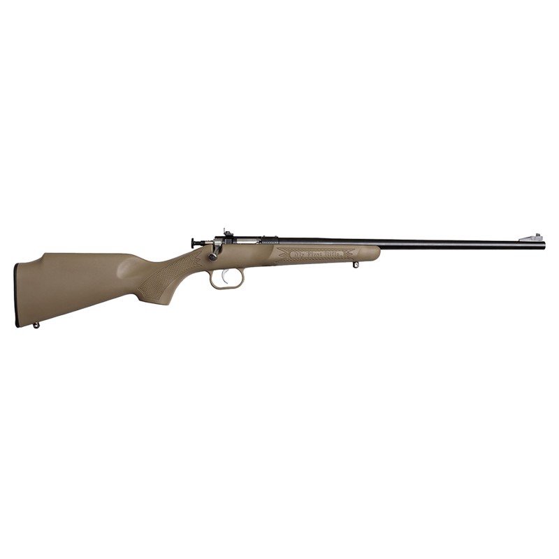 Crickett KSA2235 Youth  22 LR 1rd 16.12 Blued Barrel  Receiver Fixed FrontAdjustable Rear Peep Sights Desert Tan Synthetic Stock