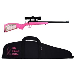 Crickett KSA2220BSC Youth Package 22 LR 16.12 Blued Barrel  Receiver Pink Synthetic Stock w11.5 LOP Rebounding Firing Pin Safety