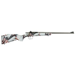 Crickett KSA3168 Youth  22 LR 1rd 16.12 Stainless Steel Barrel Fixed FrontAdjustable Rear Peep Sights American FlagAmendment Syn