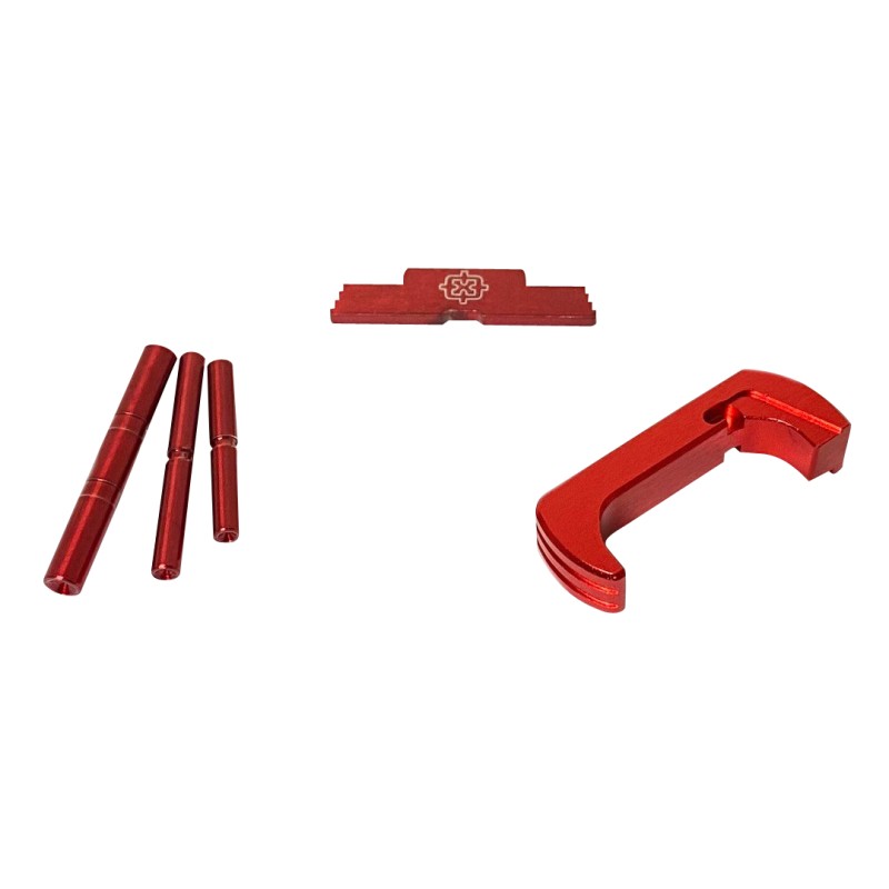 Cross Armory CRGOKRD 3 Piece Kit  Extended Compatible wGlock Gen13 Red Anodized SteelAluminum