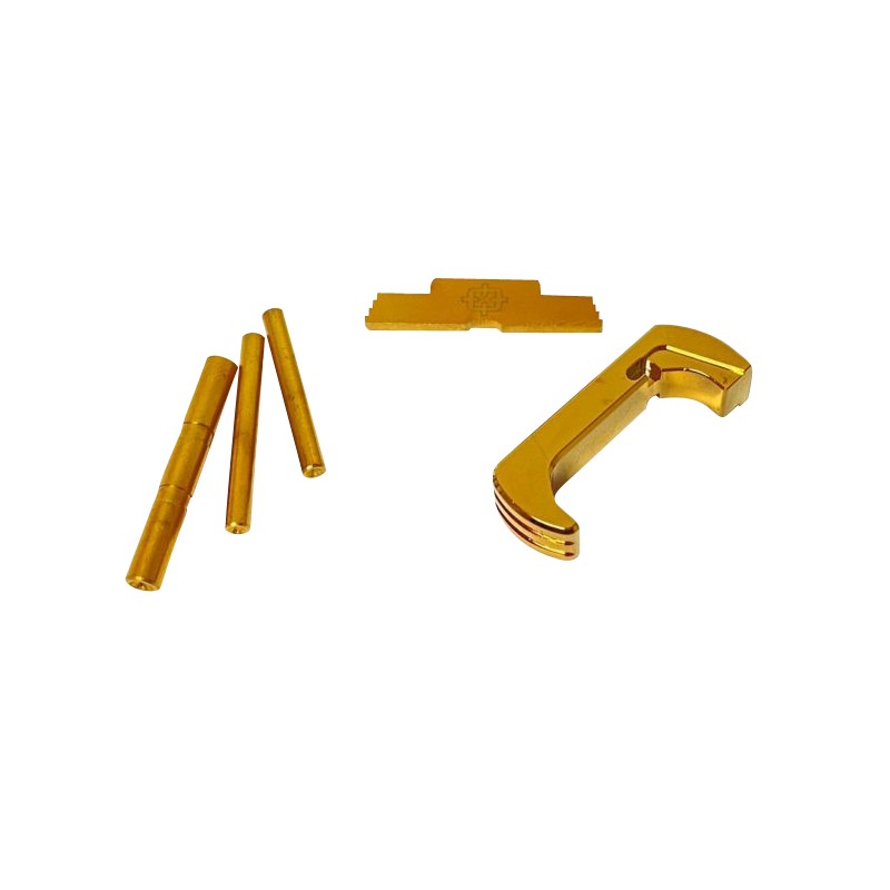 Cross Armory CRG4OKGD 3 Piece Kit  Extended Compatible wGlock Gen4 Gold Anodized SteelAluminum Pistol