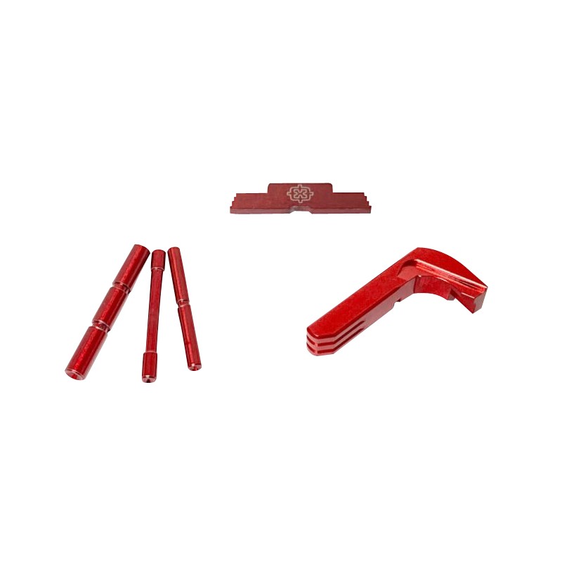 Cross Armory CRG4OKRD 3 Piece Kit  Extended Compatible wGlock Gen4 Red Anodized SteelAluminum Pistol