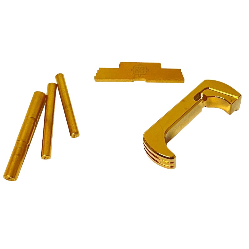 Cross Armory CRG5OKGD 3 Piece Kit  Extended Compatible w Glock 17192634 Gen5 Gold Anodized SteelAluminum