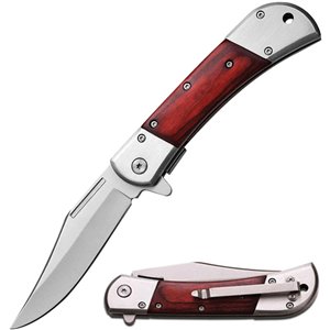 A/O Linerlock Silver/Wood