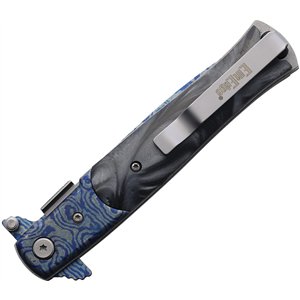 Damascus Etched Linerlock A/O