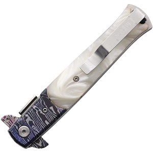 Damascus Etched Linerlock A/O