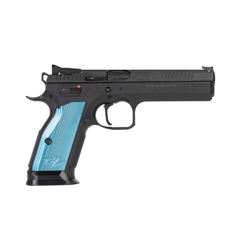 CZUSA 91220 TS 2  9mm Luger 201 5.28 Blued Steel Barrel Black Serrated Steel Slide Black Polycoat Steel Frame wBeavertail Blue C