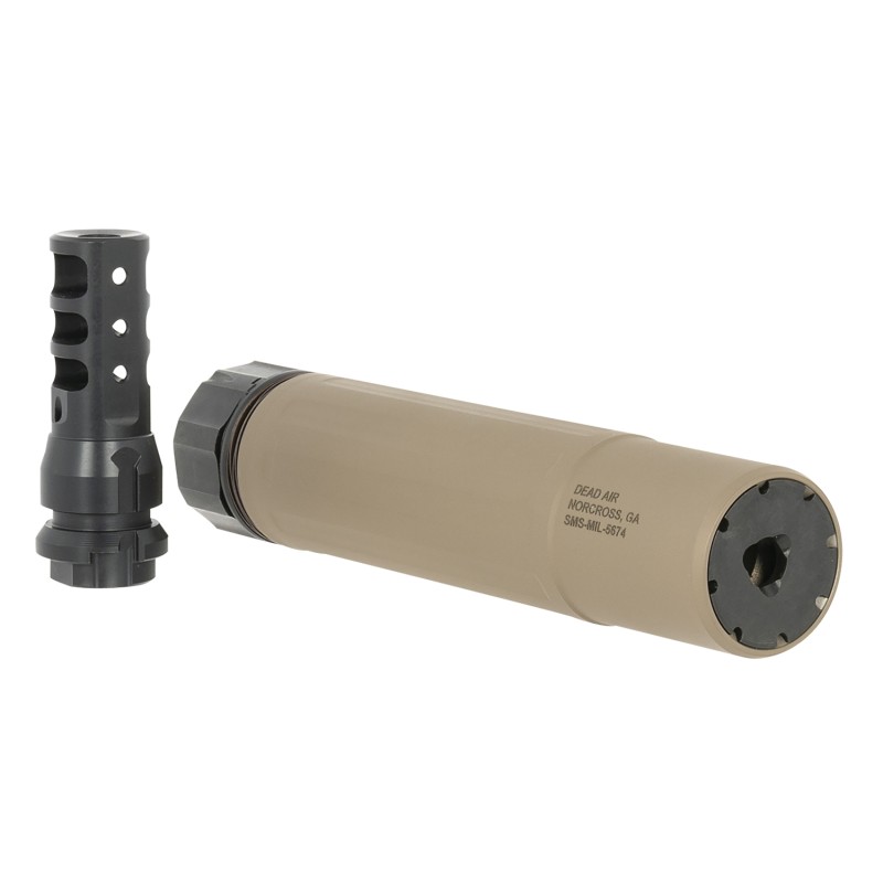 Dead Air SMS762FDE Sandman S 30 Cal 7.62mm Rated Up To 300 RUM 6.80 L FDE Stainless Steel 5824 tpi QD KeyMo Muzzle Brake