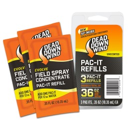 Dead Down Wind 1310 Evolve Field Spray PacIt Refills Cover Scent Odor Eliminator Unscented Scent 36 oz Concentrate