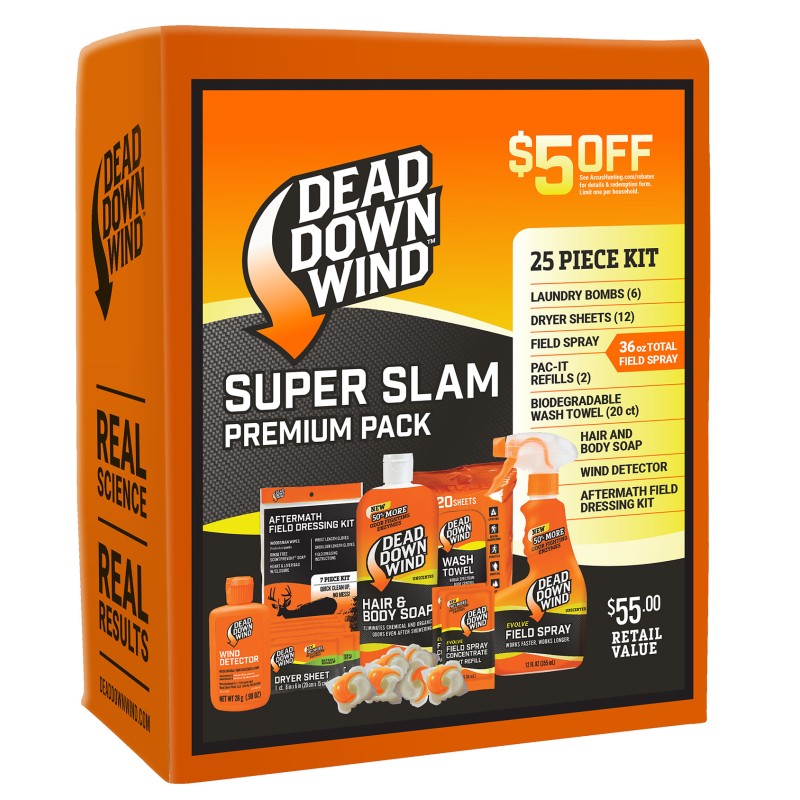 Dead Down Wind 208118 Super Slam Premium Kit  Odor Eliminator Unscented Scent 25 Piece