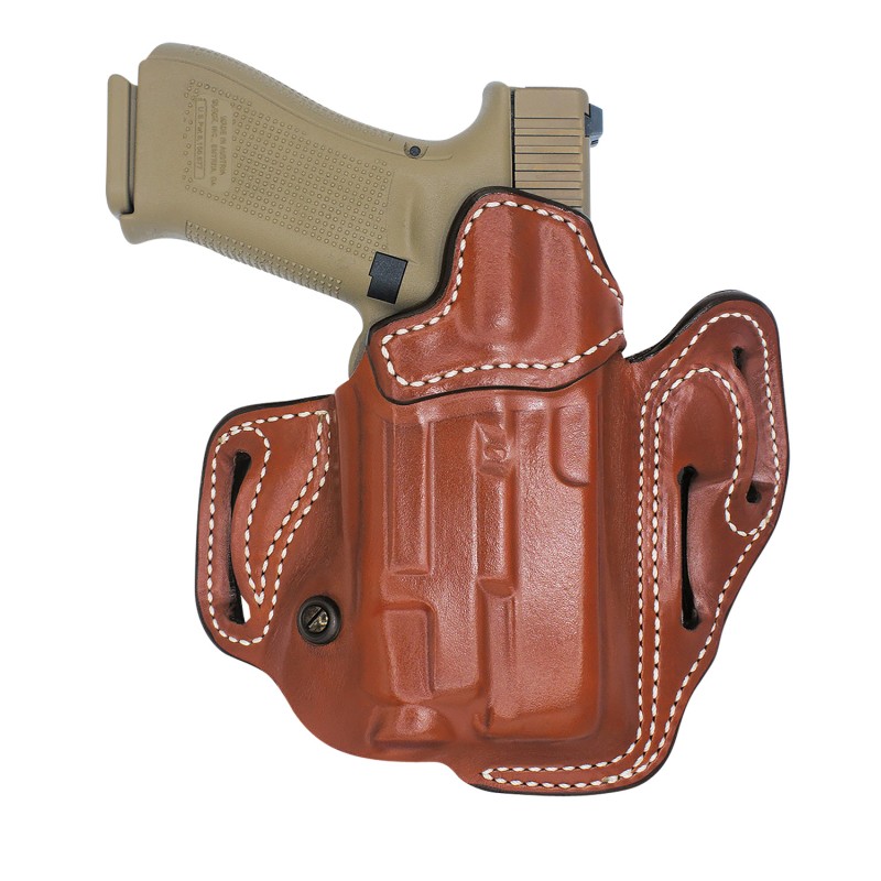 DeSantis Gunhide 201TA0RZ0 Vengeance Scabbard  OWB Tan Leather Fits Glock 172231 wSURFR X300 OR Belt Slide