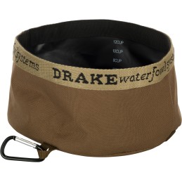 Drake Waterfowl GD8100BRN Travel Food  Water Bowl Gun Dog Brown 600D Polyester