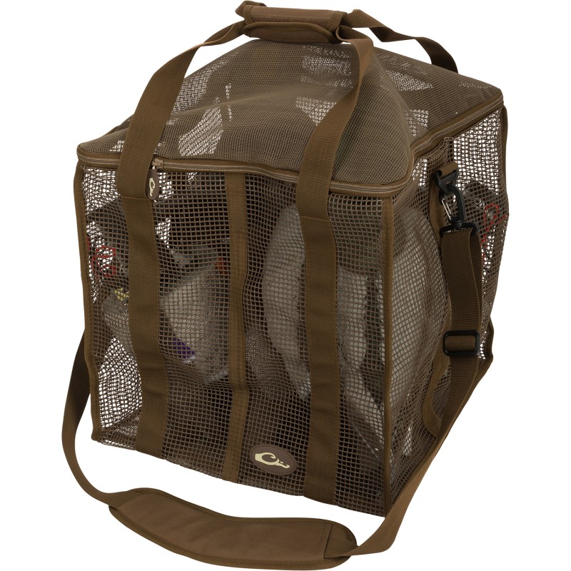 Drake Waterfowl DA370004M Decoy Bag Floater 4 Slot Motion Brown VinylCoated Mesh