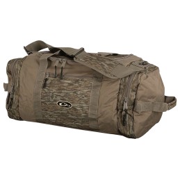 Drake Waterfowl DB36510062 Duffle Bag  Medium Mossy Oak Bottomland Polyester 3 Exterior Pockets Adj. Shoulder Strap