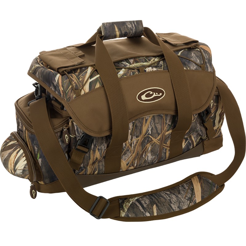 Drake Waterfowl DA2020022 Blind Bag Refuge Mossy Oak Bottomland HD2 Heavy Duty Nylon Duffle Bag Zipper Closure