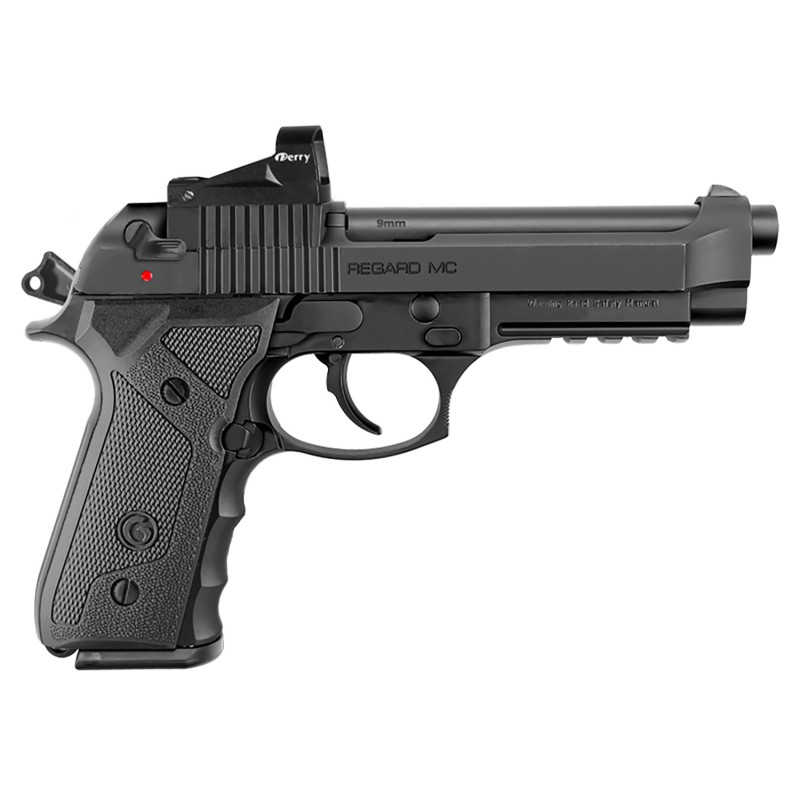 EAA GIRSAN 392080 Regard MC TV Full Size 9mm Luger 181 4.90 Black Steel Barrel Black FarDotSerrated Slide Black Aluminum Frame w