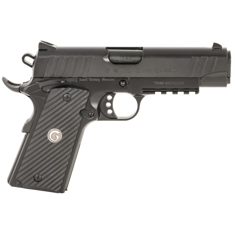 EAA GIRSAN 390603 MC1911 Commander Carry Frame 10mm Auto 91 4.40 Black Steel Barrel Black Serrated Steel Slide  Frame wBeavertai