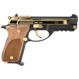 Girsan 390876 MC 14T Solution Sports South Exclusive Compact 380 ACP 131 4.50 Gold Plated Steel TipUp Barrel Serrated Slide  Alu